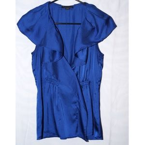 Cobalt blue top with ruffles